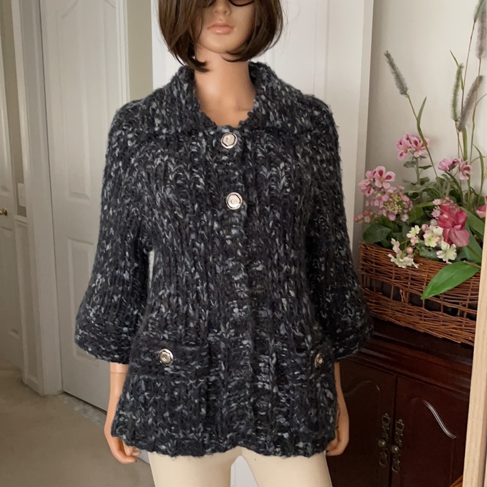 Vertigo Paris mohair cotton blended knit cardigan jacket